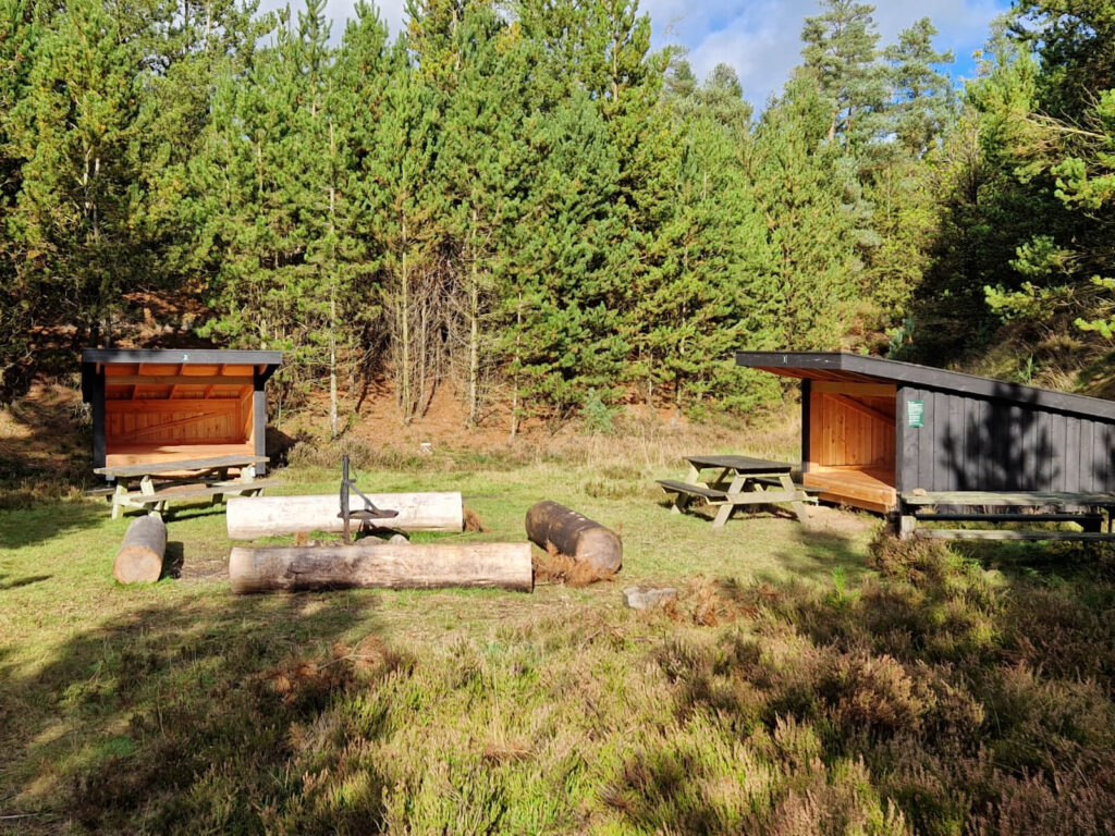 Nørlund Plantage shelterplads med 2 sheltere
