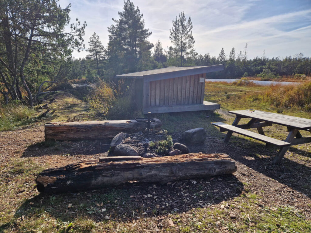 Shelter ved Trotylsøen i Gludsted Plantage