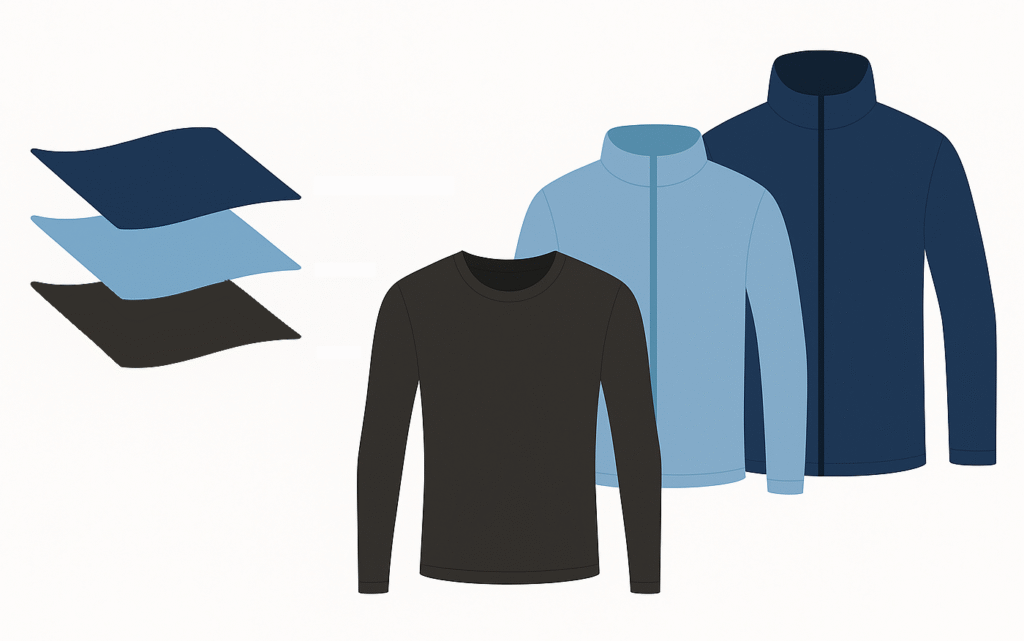 Illustration af de 3 lag i lag-på-lag princippet